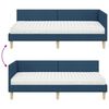 vidaXL Cadre de lit d'angle avec matelas Autre 2 pcs Bleu tissu