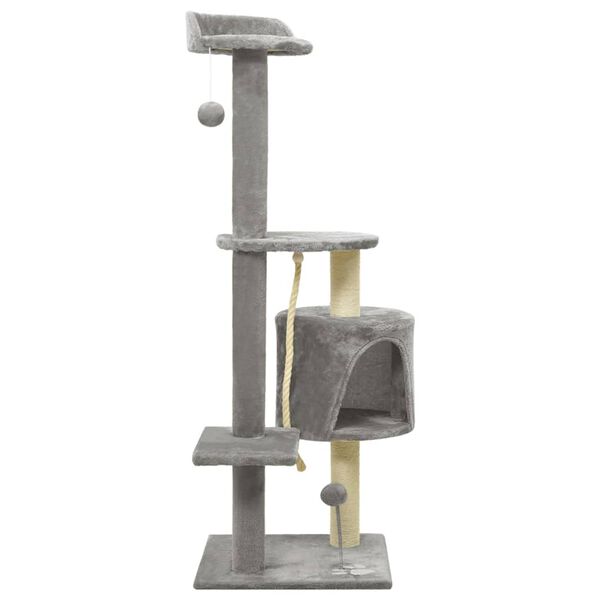 vidaXL Arbre &agrave; chat avec griffoirs en sisal Gris 120 cm