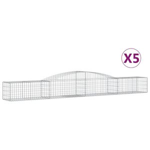 vidaXL Paniers &agrave; gabions arqu&eacute;s 5 pcs 400x50x40/60 cm Fer galvanis&eacute;