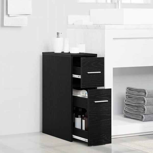 vidaXL Ensemble de mobilier de salle de bain Montage mural Ch&ecirc;ne noir