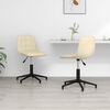 vidaXL Chaises pivotantes &agrave; manger lot de 2 Cr&egrave;me Velours