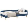 vidaXL Cadre de lit d'angle avec matelas 2 pc Bleu 80 x 200 cm tissu