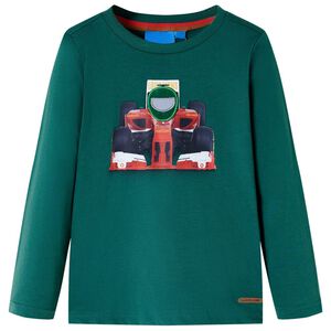 vidaXL T-shirt enfant &agrave; manches longues vert 116