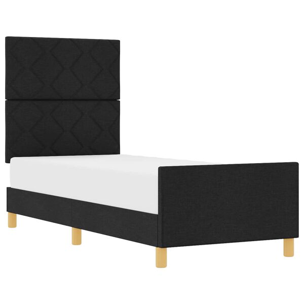 vidaXL Cadre de lit avec t&ecirc;te de lit Noir 80 x 200 cm tissu