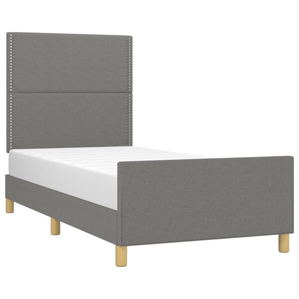 vidaXL Cadre de lit sans matelas gris fonc&eacute; 90x190 cm tissu