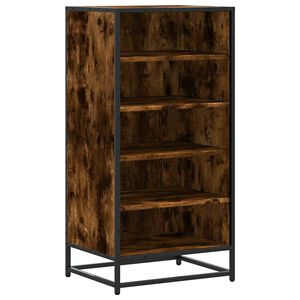 vidaXL &Eacute;tag&egrave;re &agrave; chaussures ch&ecirc;ne fum&eacute; 48x38x97,5 cm bois d'ing&eacute;nierie