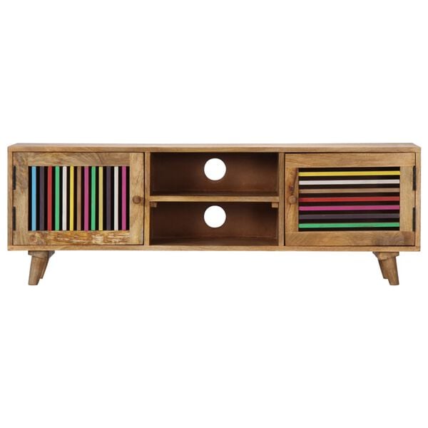 vidaXL Meuble TV 120x30x40 cm Bois massif de manguier