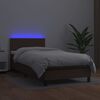 vidaXL Sommier &agrave; lattes de lit avec matelas et LED Marron 90x190 cm