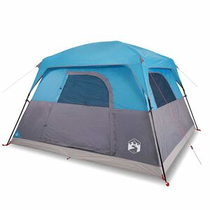 vidaXL Tente de camping de cabine 4 personnes bleu imperm&eacute;able