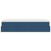 vidaXL Cadre de lit ottoman avec matelas bleu 90x200 cm tissu