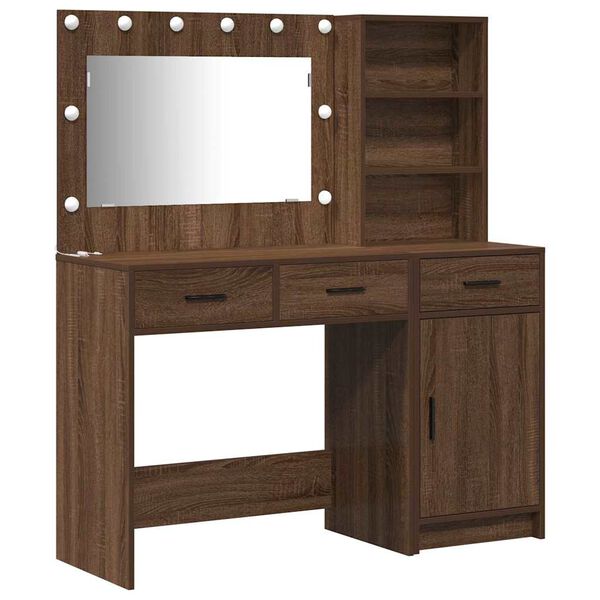 vidaXL Table de Toilette avec tiroir 2 pcs Marron 78.5 x 41 x 135 cm