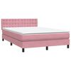 vidaXL Sommier &agrave; lattes de lit avec matelas rose 140x220 cm velours