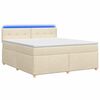 vidaXL Lit boxspring avec matelas Cr&egrave;me 180 x 200 cm Tissu
