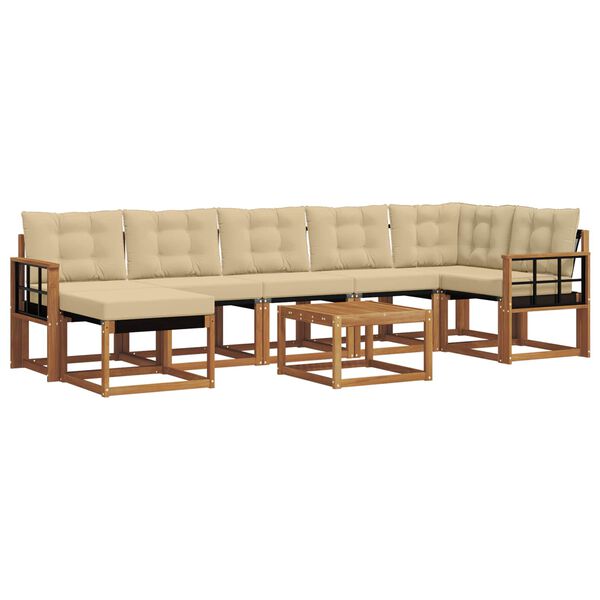 vidaXL Ensemble de canap&eacute;s d'ext&eacute;rieur 8 pcs Naturel et Beige