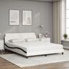 vidaXL Lit avec matelas Dover blanc et noir 160x200 cm similicuir