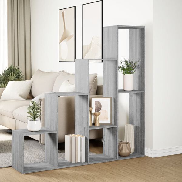 vidaXL &Eacute;tag&egrave;re s&eacute;paratrice de pi&egrave;ce 4 niveaux sonoma gris