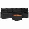 vidaXL Ensemble de canap&eacute; de jardin 6 pc Noir polyrotin