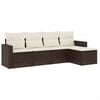 vidaXL Salon de jardin avec coussins 5 pcs marron r&eacute;sine tress&eacute;e