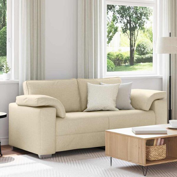 vidaXL Canap&eacute; Cr&egrave;me 180 x 80 x 82 cm tissu