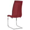 vidaXL Chaises &agrave; manger cantilever lot de 6 rouge bordeaux tissu