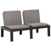vidaXL Salon de jardin 4 pcs avec coussins Plastique Gris