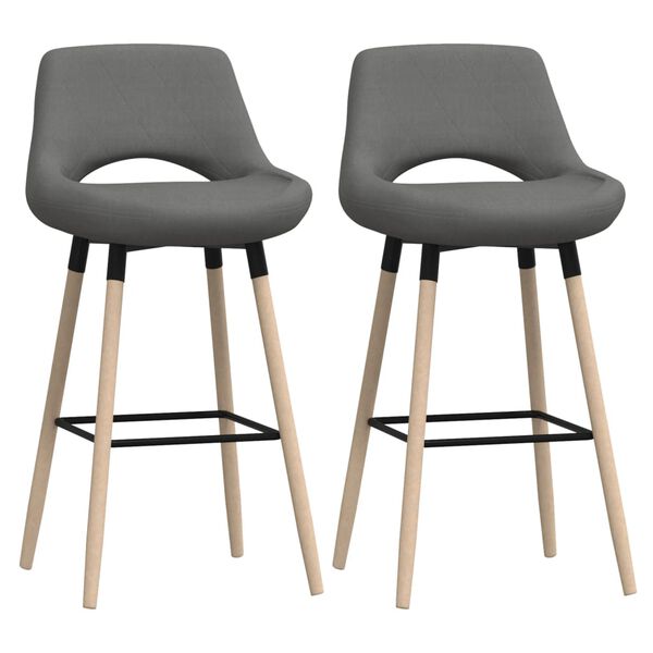 vidaXL Tabourets de bar lot de 2 gris clair tissu