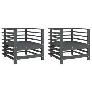 vidaXL Chaises de jardin lot de 2 gris bois massif de pin