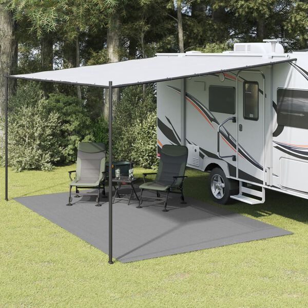 vidaXL Tapis de tente gris clair 6x3 m