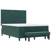 vidaXL Lit &agrave; ressorts avec matelas Vert fonc&eacute; 140 x 200 cm Velours