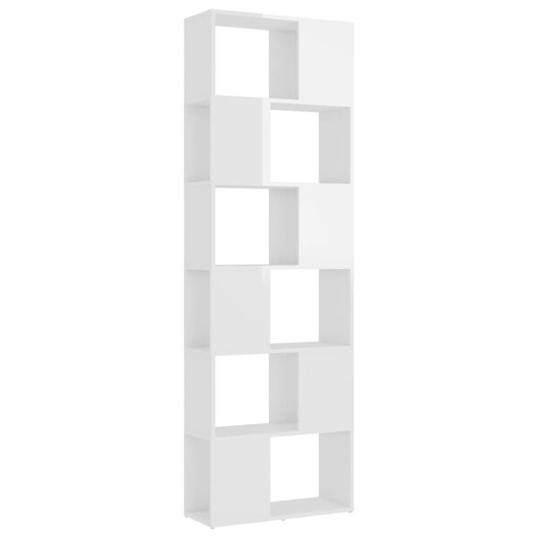 vidaXL Biblioth&egrave;que/S&eacute;parateur de pi&egrave;ce Blanc brillant 60x24x186 cm