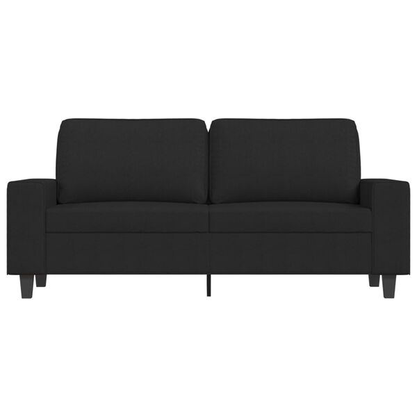 vidaXL Canap&eacute; &agrave; 2 places Noir 140 cm Tissu