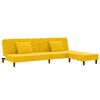 vidaXL Canap&eacute;-lit 2 places 2 oreillers et repose-pied Jaune Velours