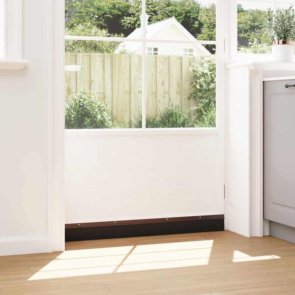 vidaXL Brosses d'&eacute;tanch&eacute;it&eacute; pour porte &agrave; visser 2 pcs Marron 100 cm