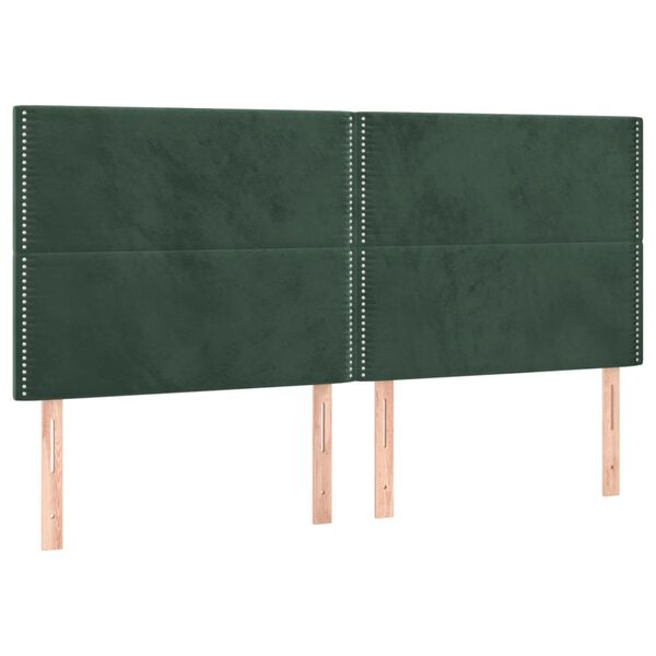 vidaXL T&ecirc;te de lit Vert fonc&eacute; 180x5x118/128 cm Velours