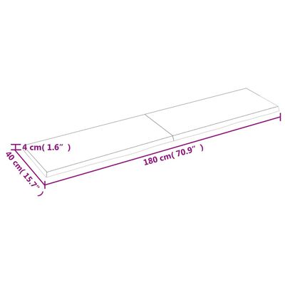 vidaXL Dessus de table marron foncé bois chêne massif traité