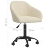 vidaXL Chaise pivotante de salle &agrave; manger Cr&egrave;me Velours