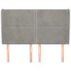 vidaXL T&ecirc;te de lit avec oreilles Gris clair 147x23x118/128 cm Velours