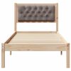 vidaXL Cadre de lit avec t&ecirc;te de lit Taupe 75 x 190 cm Pin massif