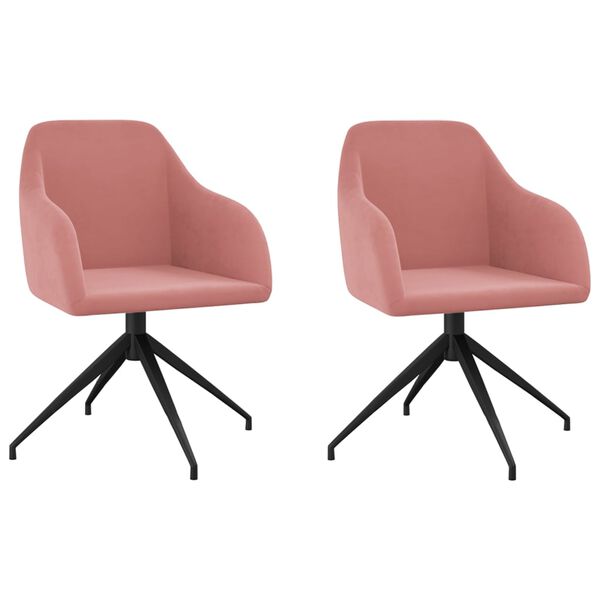 vidaXL Chaises &agrave; manger lot de 2 Rose Velours