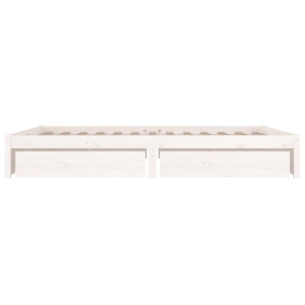 vidaXL Cadre de lit sans matelas avec tiroirs blanc