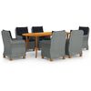 vidaXL Ensemble &agrave; manger de jardin 7 pcs Gris clair