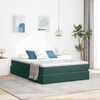 vidaXL Lit avec rangement et matelas Vert fonc&eacute; 140 x 190 cm Velours