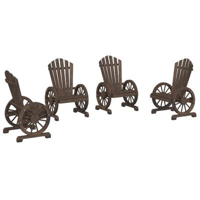 vidaXL Chaises de jardin Adirondack lot de 4 bois de sapin massif