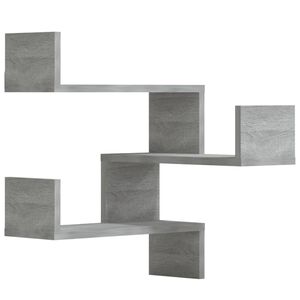 vidaXL &Eacute;tag&egrave;res d'angle murales 2 pcs Sonoma gris 40x40x50 cm Bois