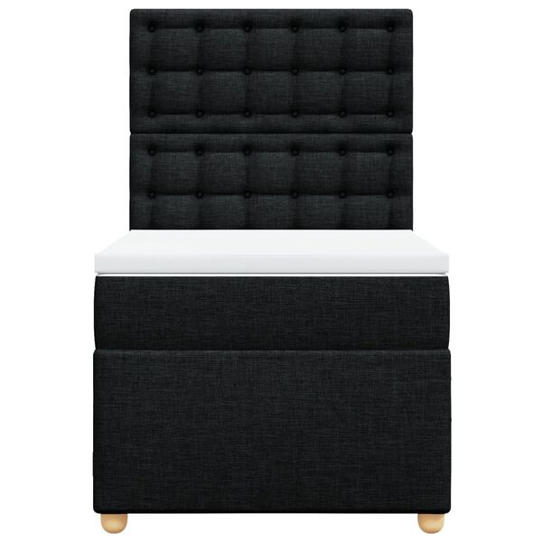 vidaXL Sommier &agrave; lattes de lit et matelas Noir 80x200 cm Tissu