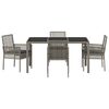 vidaXL Ensemble de salle &agrave; manger pour jardin 5 pcs Gris polyrotin