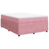 vidaXL Sommier &agrave; lattes de lit avec matelas Rose 160x200 cm Velours