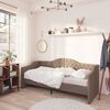 vidaXL Lit avec matelas et &eacute;clairage USB Taupe Tissu 90x200 cm