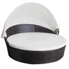 vidaXL Lits de jardin avec oreiller Marron Poly rotin