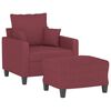 vidaXL Fauteuil avec repose-pied Rouge bordeaux 60 cm Tissu